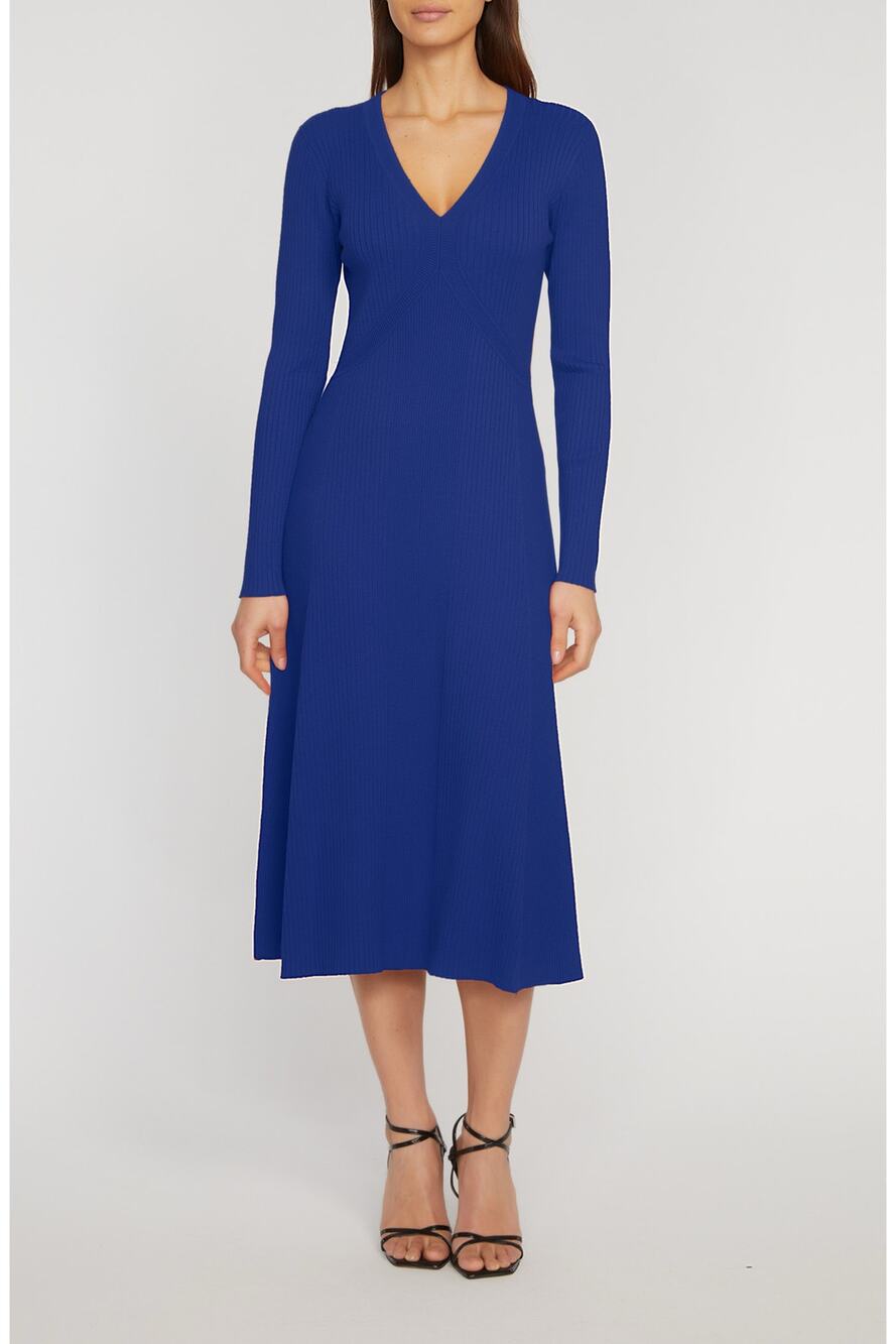 NWT Elie Tahari Vanessa Long Sleeve Rib Sweater Dress Cobalt Blue Maxi Luxury XL
